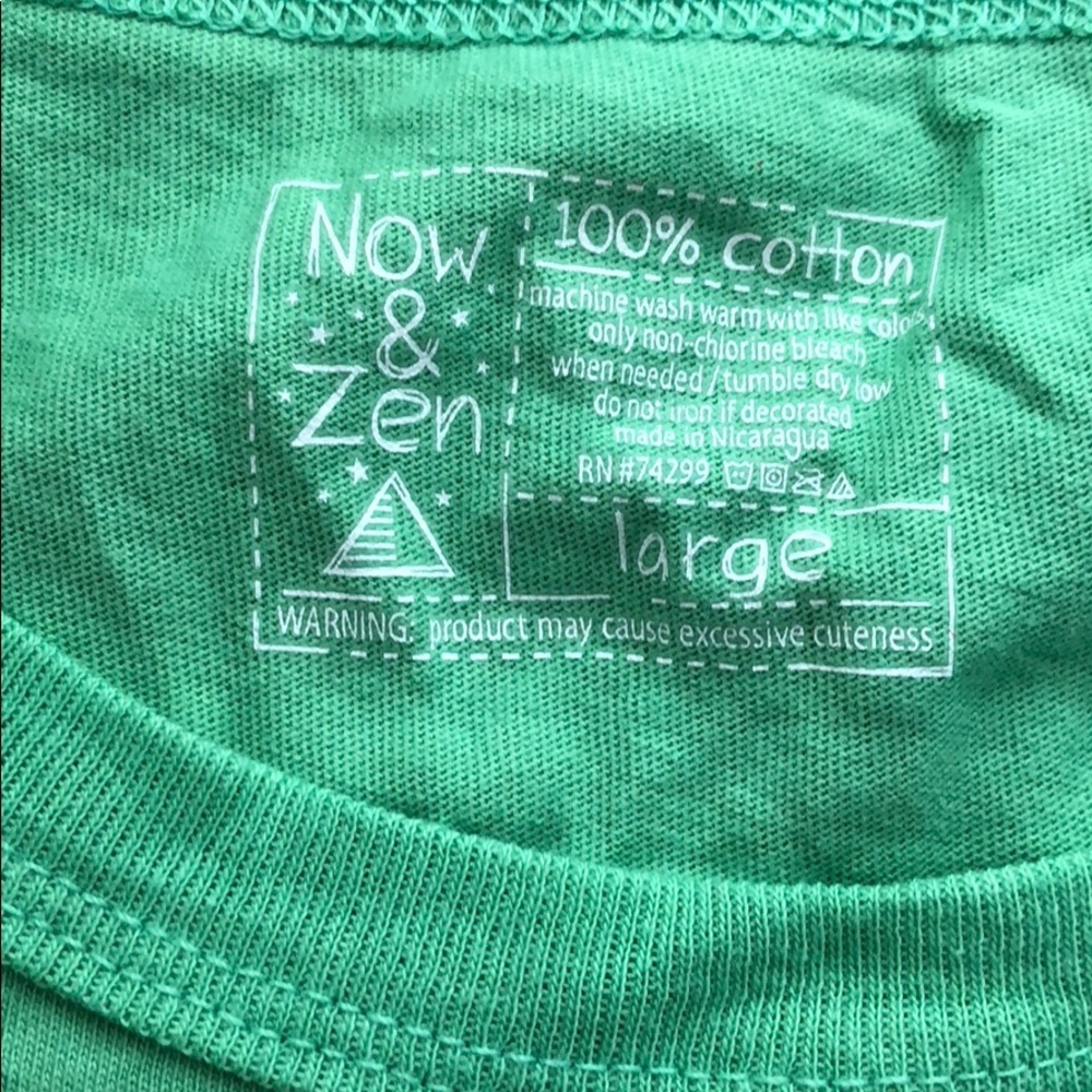 Now&Zen Juniors Size Large Green Dinosaurs T-Shirt - Picture 3 of 4